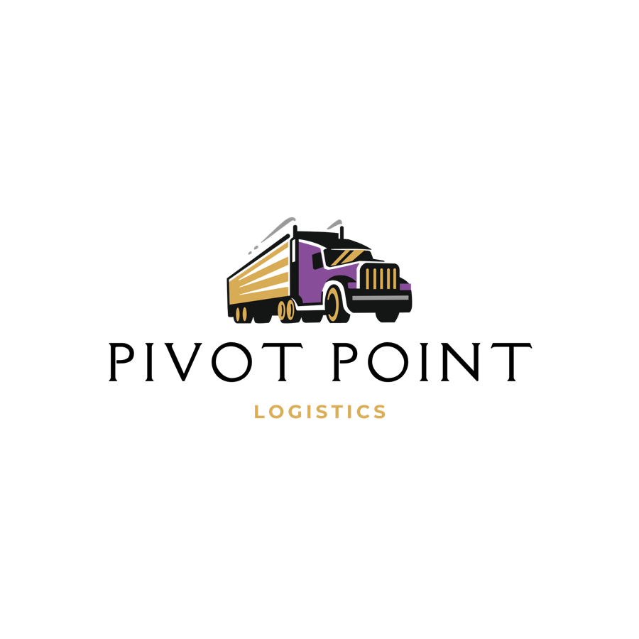 Pivot Point Logistics purple and gold truck logo